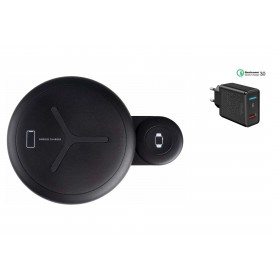 DrPhone REFORM® - Inklapbare 2 in 1 Wireless Qi Lader – Draadloos laden voor Apple Watch en iPhone - Zwart