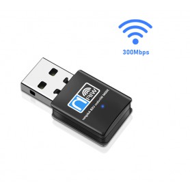 DrPhone W2 USB Draadloze WiFi-adapter (300 Mbps hoge snelheid) Ultra snel Mini WiFi-Dongle voor o.a Desktop /Laptop /PC