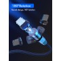 DrPhone LINI-series USB C Magnetische kabel – 2.4A - Nylon Gevlochten 540° Graden L-Vorm & Recht Roterende Combinatie - Zwart