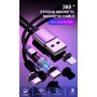 DrPhone LINI - Lightning Apple Magnetische kabel – Voor iPad & iPhone - 2.4A - Nylon Gevlochten 540° Graden Roterend - Zwart