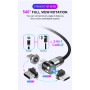 DrPhone LINI - Lightning Apple Magnetische kabel – Voor iPad & iPhone - 2.4A - Nylon Gevlochten 540° Graden Roterend - Zwart