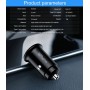 DrPhone® Invisible Pro Autolader - 30W - USB-C met PD (power delivery) Snel Laden - Smartphones / Tablets en meer – Zwart