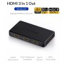 DrPhone UNN2 HDMI Switch 3 Poort - 3 x 1 HDMI 2.0 UHD4K @ 60Hz /18 Gbps - Deep Color HDR HDCP 2.2 3D 3 in 1 Uit - Auto Switch