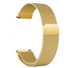 DrPhone Universele Magnetische Milanese Armband - 18mm - RVS Horlogeband - Goud