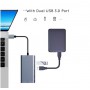 DrPhone HB8 USB C Hub - 8 in 1 - USB3.0x2 + HDMI 4K /VGA 1080P+Jack 3.5+Gigabit Network LAN + Type-C(Pd) 87W