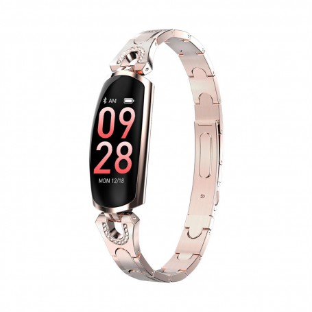 DrPhone Ladies Deluxe® Smartwatch Met Notificaties - Hartslagmeter & Stappenteller - Activity Vrouwen - RoseGold