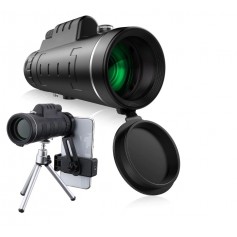 DrPhone - ALPHA2 Telescoop 60x40 BAK4 Verrekijker - 10x Zoom - Handheld + Statief + Smartphone Houder - Zwart