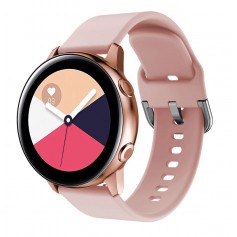 DrPhone Samsung Galaxy S3 / Watch 46mm Horlogeband – Siliconen band – Metalen gesp – 22mm - Roze