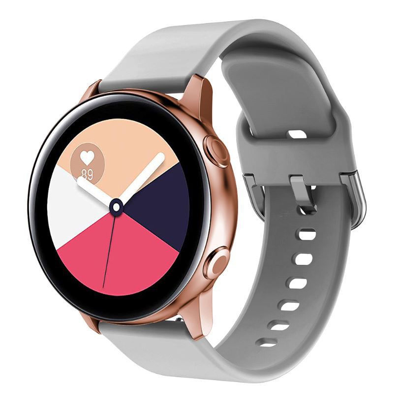 DrPhone Galaxy S3 Watch Horlogeband – Siliconen – Metalen gesp – 22mm - Grijs