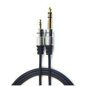 Drphone DXR® 3.5mm naar 6.5mm stereo audio adapter verloop plug coverter kabel - hoge kwaliteit - silver