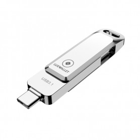 DrPhone LUXWALLET USDrPhone LUXWALLET USB C Memory Stick - 2 in 1 OTG Flash Drive tot 10GBPS Aluminium Type-C USB 3.0 / USB 3.1 