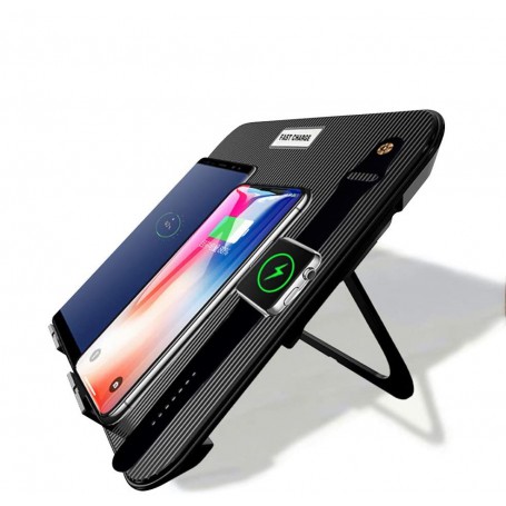 DrPhone 4in1 Multi Qi Oplader – Fast Charge – Mutlifunctioneel – Draadloos Opladen – Opvouwbaar – Zwart