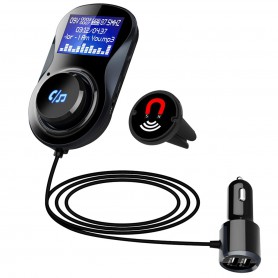 DrPhone BC7 Pro - Carkit Bluetooth Handsfree Auto 5V 3.A oplader – Micro SD - FM Transmitter – 2x USB Oplader – LCD Display