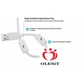 Olesit K109 TYPE-C USB-C Kabel 3 Meter - 30% Sneller Laden! - 2.1A High Speed Laadsnoer Oplaadkabel - Magnetische Ring