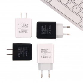 Olesit 3.4A 17W Fast Charge Adapter 2 Poort Lader Snellader Oplader 2 Poorten + TYPE-C USB-C Kabel 3 Meter Fast Charge