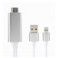 DrPhone HD1 - Lightning HDTV Kabel - HDMI Adapter + Kabel - Plug & Play - Unierseel Voor Apple iPhone en iPad - Wit