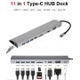 DrPhone USB C Hub - 11 in 1 met Gigabit Ethernet- 4K HDMI - VGA, 3x USB3.0 – 1x USB2.0 – Micro SD / SD - USB-C PD 3.0 & Audio