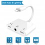 DrPhone SOUND2 - 3 in 1 Lightning Splitter / Adapter – Lightning AUX 3.5mm Jack - Audio & Opladen (2.4A) - Voor iPhone en iPad