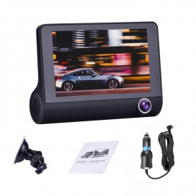DrPhone DASH2 - DashCam Video CarDVR – Nachtzicht - 3 Lens HD Camera & Video – 5MP – 4inch HD Display – Achteraanzicht
