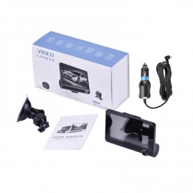 DrPhone DASH2 - DashCam Video CarDVR – Nachtzicht - 3 Lens HD Camera & Video – 5MP – 4inch HD Display – Achteraanzicht