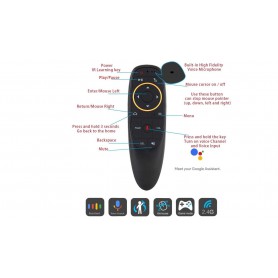 DrPhone Spraakgestuurd Afstandsbediening G10 - Android TV Afstandsbediening - 6 Axis Gyroscoop - Air Fly Mouse met IR Learning
