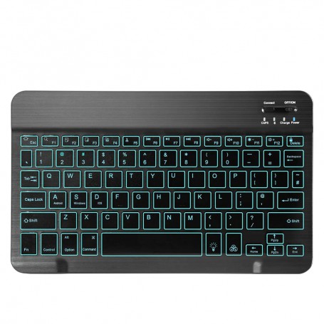 Elementkey V01 - Aluminium Bluetooth 3.0 Toetsenbord - LED Verlichting RGB - Keyboard voor TV, Tablet en PC / Computer Zwart