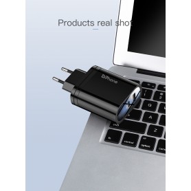 DrPhone ICON Lader - 36W Lader + 1 Meter Buigbare Lightning Kabel - Travel Set - 2.4ALightning Voor Apple iPhone + iPad