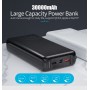 DrPhone PW3 Powerbank 30.000mAh  – Snel Opladen Qualcom 3.0 - PD 3.0 USB C Power Delivery- 18W  -Zwart