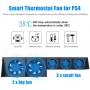 DrPhone - NinjaSX - PS4 - Koeling Ventilator - Intelligente Ventilatie Temperatuur Regeling – Zwart