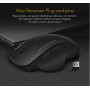 DrPhone IM Wireless USB Draadloze Ergonomische Muis - 1600 DPI Verstelbaar - Optische Computermuis 2.4 GHz - Grijs