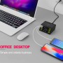 DrPhone SmartC3 Draadloos laadstation - USB-Oplader - 8-poorten en 1 Draadloze Qi Lader met Display & Multi bescherming