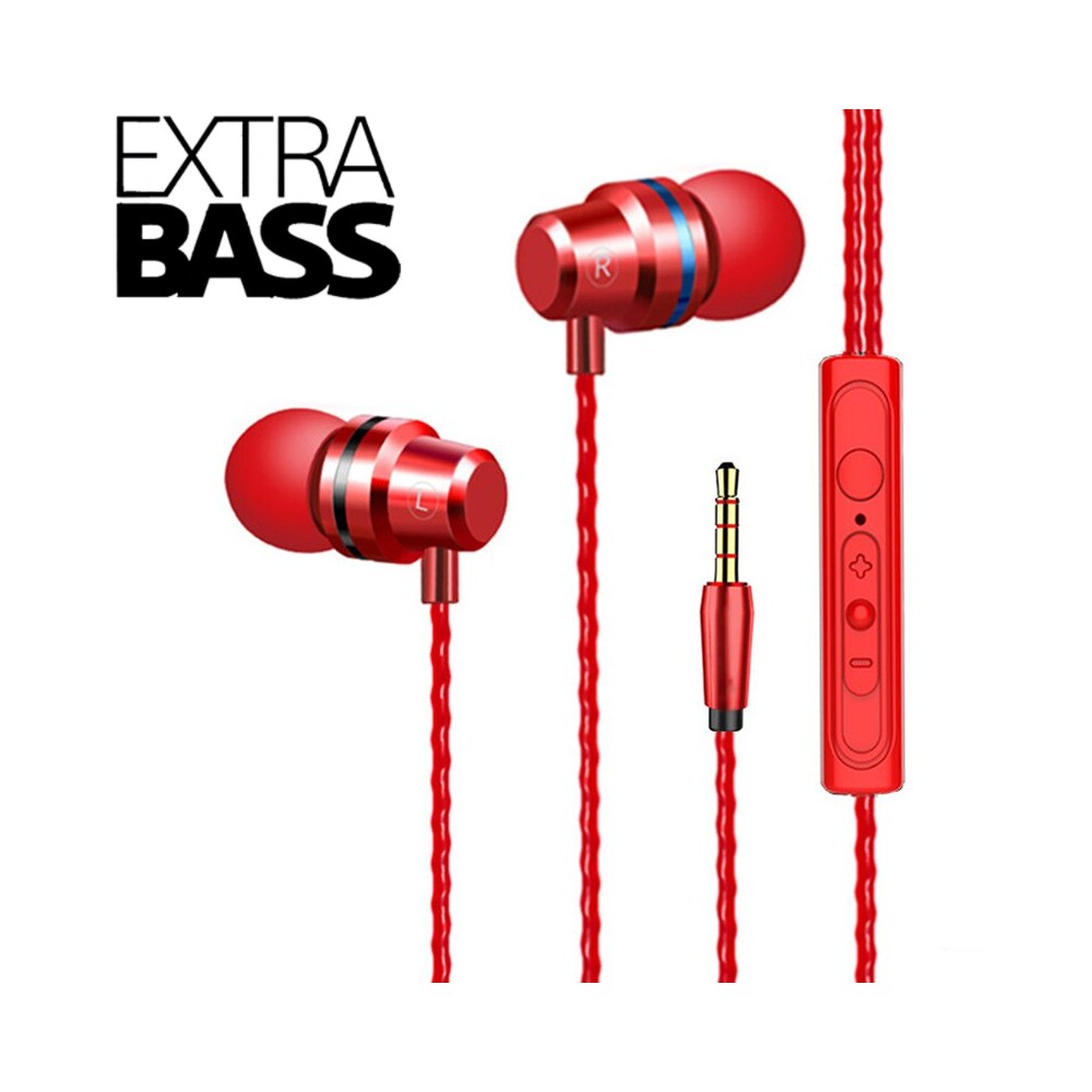 Aanmoediging Afhankelijk opslag DrPhone SoundLUX® In-Ear Bekabelde Oordoppen met Jack Aansluiting – Earbuds  – Hoge BASS – Hi-Res – Rood