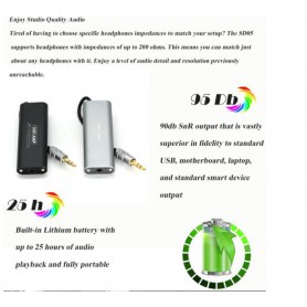DrPhone AMP1 Draagbare HiFi-Hoofdtelefoon versterker- Amplifier – Audioversterker - 3,5 mm Aux – Grijs