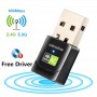 DrPhone W3 Pro - Driver Free - 600Mbps - Dual Band - USB WiFi - Plug en Play WiFi Adapter - Zonder Installatie 