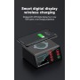 DrPhone SMARTC4 8-poorten Laadstation met Draadloos QI lader - Qualcom 3.0 + PD (powerdelivery) & Led-display