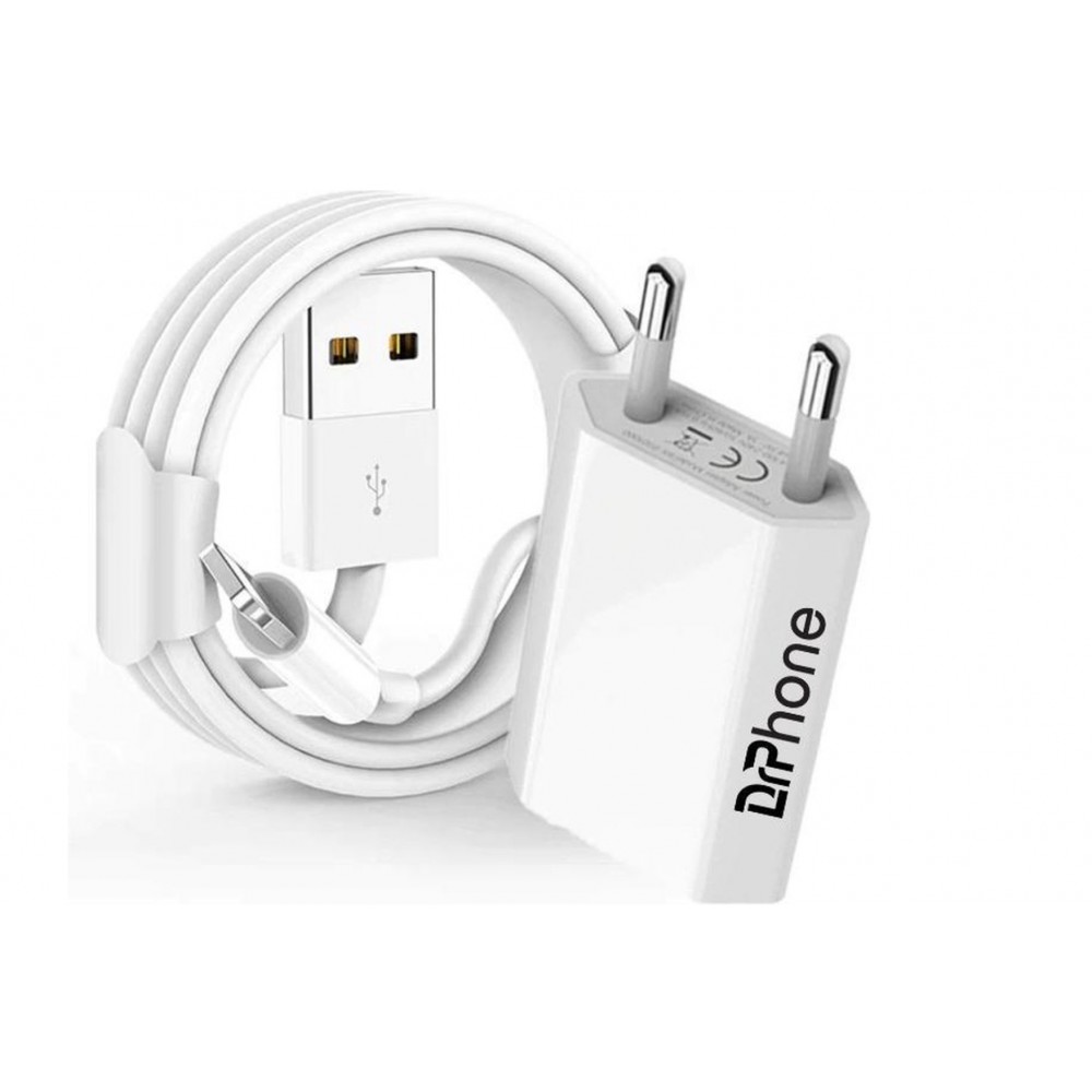 slank betreden antenne 1 Pack Gecertificeerde DrPhone® - USB Lader Stekker Oplader + 2 Meter Kabel  - Safe Charge - Apple