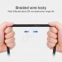 DrPhone D9 Lightning Dubbele 90° Haakse Nylon Gevlochten 2.4A kabel – 1 Meter -Datasynchronisatie & Snel opladen – Zwart