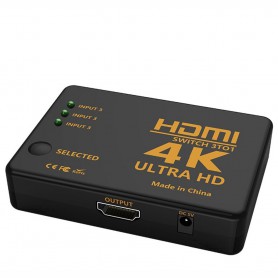 DrPhone - HDMI Switch - 3 to 1 - 4K Ultra HD - 3 Input