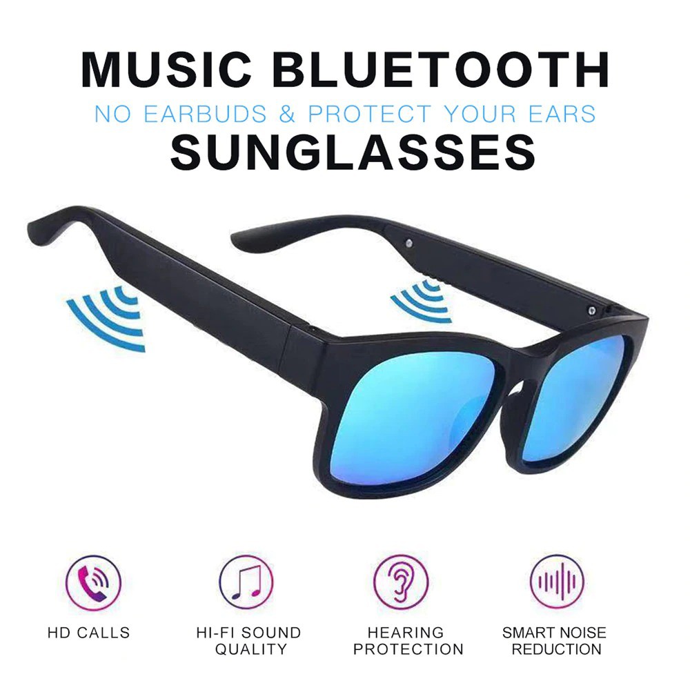 DRPHONE Blue Glasses - 5.0 3 IN 1 - Bluetooth - Smart – Sport Hoofdtelefoon Zonnebril -