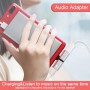 DrPhone Audio Splitter Adapter - 2 Lightning Poorten - Stereo Sound - Opladen + Audio Beluisteren - 2 in 1 Lightning