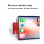 DrPhone Audio Splitter Adapter - 2 Lightning Poorten - Stereo Sound - Opladen + Audio - 2 in 1 - Voor iPhone en iPad - Zilver