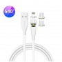 DrPhone OMNIA 540° - 3 in 1 (Micro USB / Lightning Apple / USB-C) Magnetische Oplaadkabel - Oplader 9V Kabel