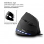 DrPhone ERGO2 - Ergonomische Optische USB Verticale Muis (Bedraad) – DPI 3200 – 6 Knoppen - LED licht - Plug & Play – Zwart