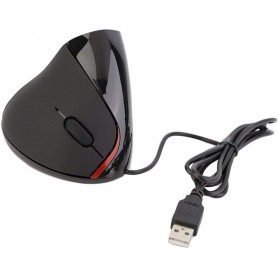 Elementkey ERGO3 - Ergonomische Optische USB Verticale Muis (Bedraad) – DPI 1600 – 5 Knoppen - Plug & Play – Zwart