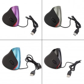 DrPhone ERGO3 - Ergonomische Optische USB Verticale Muis (Bedraad) – DPI 1600 – 5 Knoppen - Plug & Play – Zwart