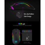 DrPhone DELUX Bedrade Ergonomische RGB Gamingmuis met 24.000 DPI - 7 programmeerbare knoppen met software – Zwart
