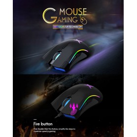 DrPhone DELUX Bedrade Ergonomische RGB Gamingmuis met 24.000 DPI - 7 programmeerbare knoppen met software – Zwart