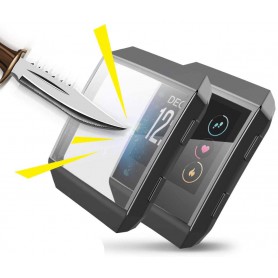 DrPhone IO2 Fitbit Ionic TPU Volledige Beschermhoes - Flexibel - Screen Protector Case -Krasbestendig – Zwart