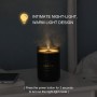 DrPhone Y2 Ultrasone Kaarsvormige Stille Luchtbevochtiger - Essentiële Olie Diffuser - Nachtlampje - - Zwart