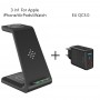 DrPhone QW3 – 3 In 1 - Draadloze Oplader – Apple Watch – Apple Airpods – Galaxy Buds - iPhone  + 18W Adapter - Zwart